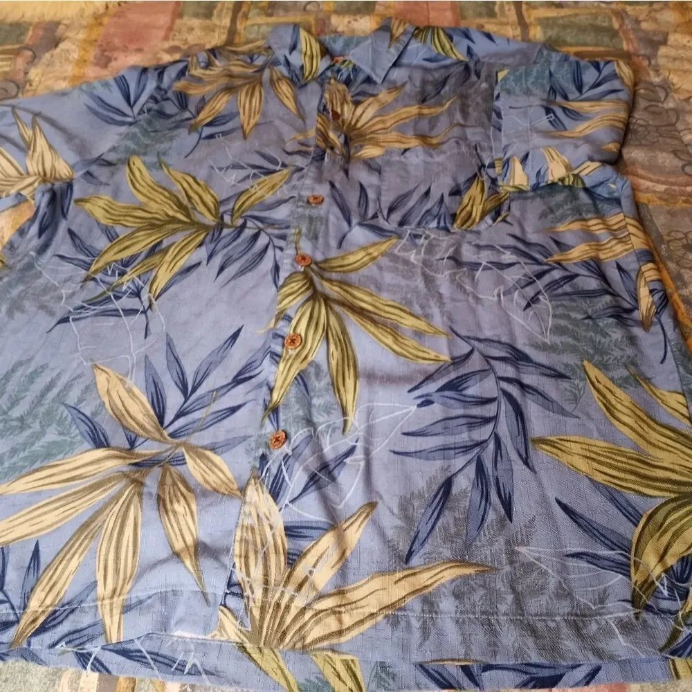 Men's Caribbean Joe 100% Rayon Short Sleeve Button Up Hawaiian Shirt Sz.XL